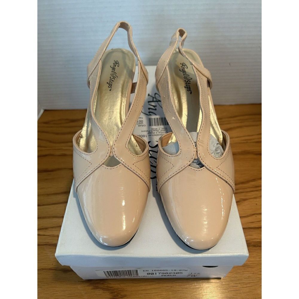 Angel Steps Womens Peach Slingback Pumps Stitch II size 7W